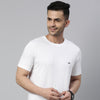 White Solid Half Sleeve T-Shirt Plain T-Shirts Bushirt   