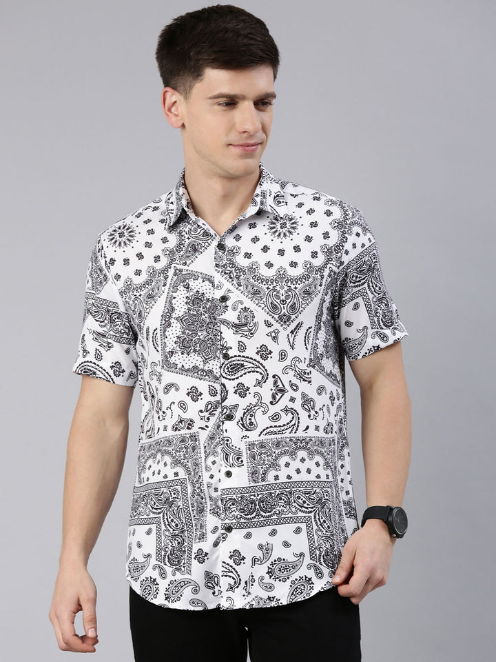 Ornamental Arcade White Shirt Printed Shirt Bushirt   