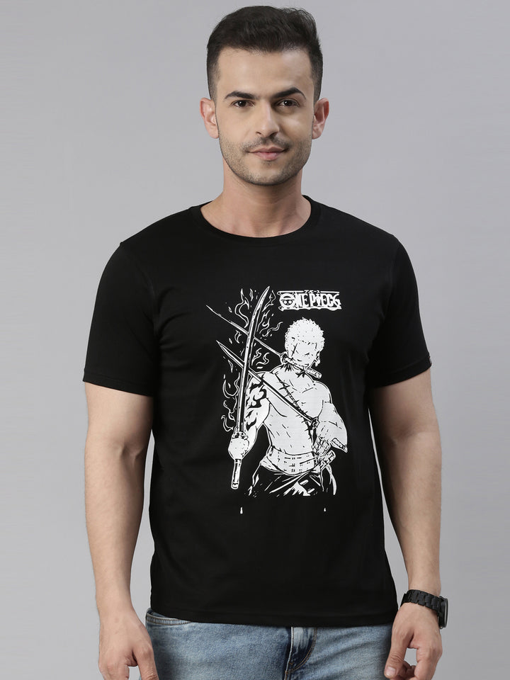 Roronoa Zoro - One Piece Black Anime T-Shirt Graphic T-Shirts Bushirt   