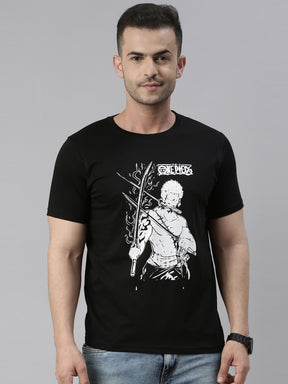 Roronoa Zoro - One Piece Black Anime T-Shirt Graphic T-Shirts Bushirt   