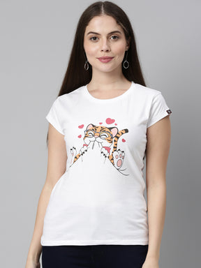Tiger Love T-Shirt Women's Graphic Tees Bushirt   