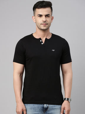 Black Half Sleeves Henley T Shirt Henley T Shirt Bushirt   