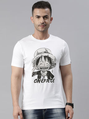 Happy Luffy - One Piece Anime T-Shirt Graphic T-Shirts Bushirt   