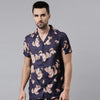 Ginkgo Leaf Navy Blue Co-Ords Regular Size Co-Ords Bushirt   