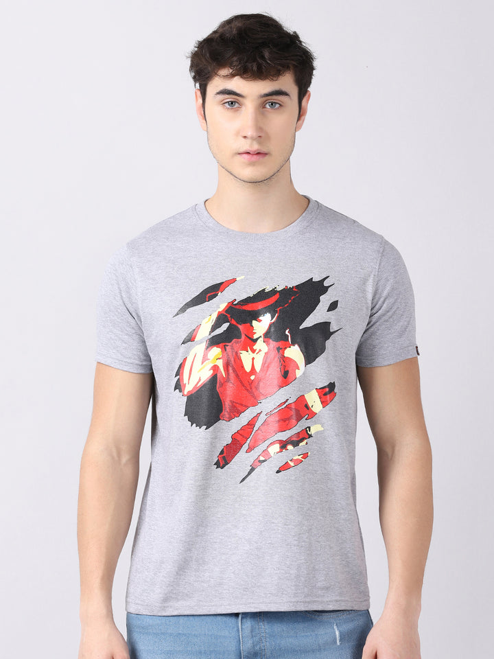 One Piece Luffy Angry Anime T-Shirt Graphic T-Shirts Bushirt   
