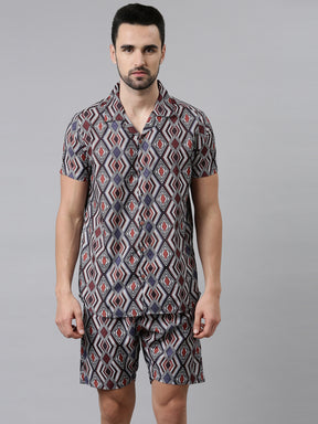 Black Printed Co-Ords Co-Ords Bushirt   