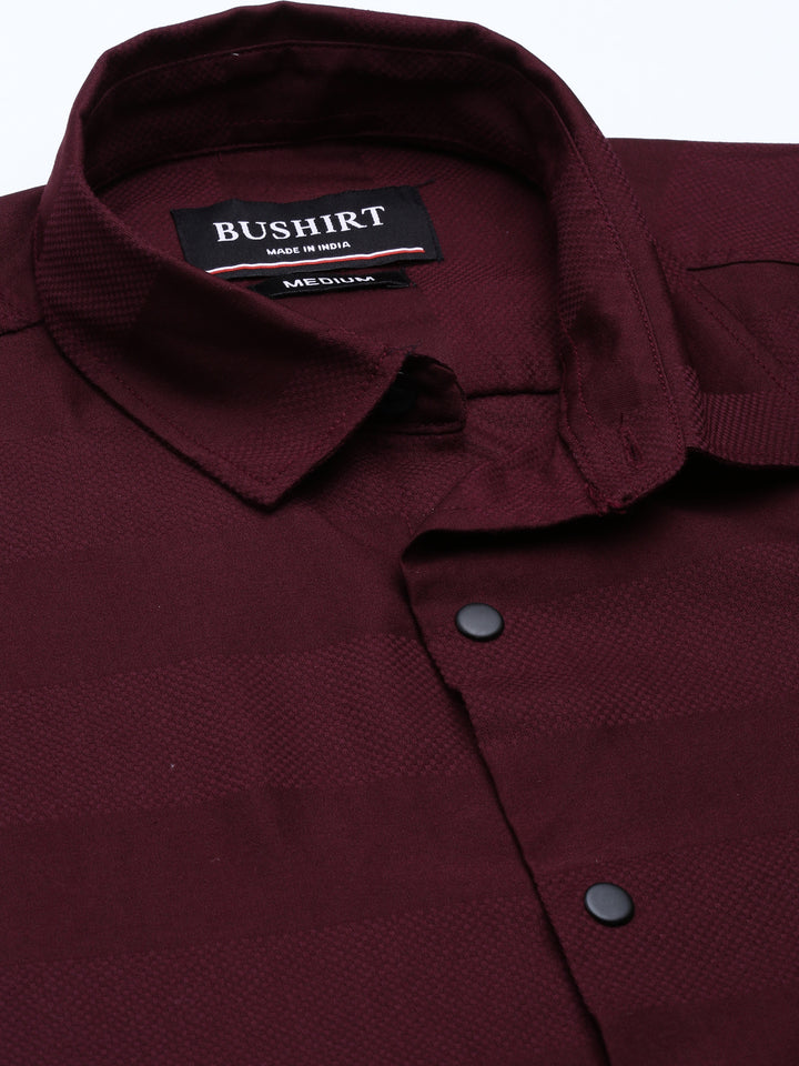 Maroon Solid Shirt Solid Shirt Bushirt   