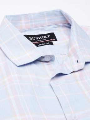 Heritage Light Blue Checks Shirt Checks Shirt Bushirt   