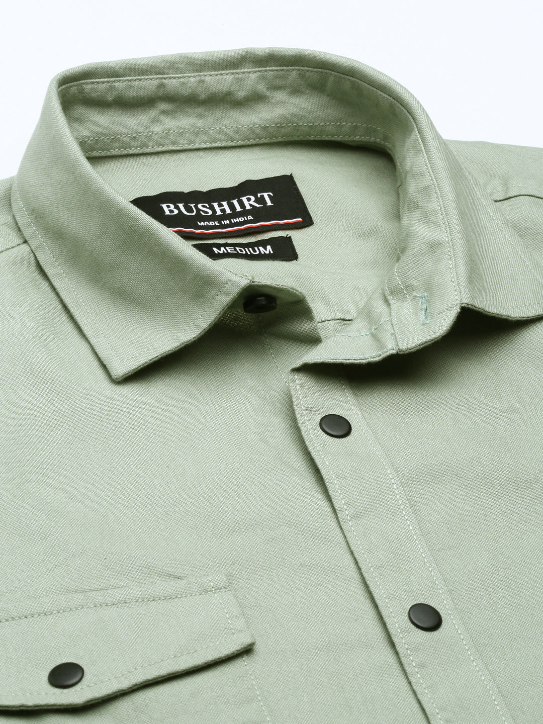 Sage Green Cargo Shirt Solid Shirt Bushirt   