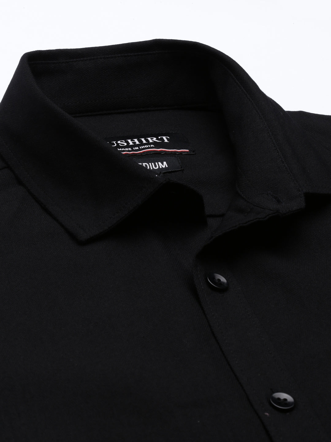 Black Solid Casual Shirt Solid Shirt Bushirt   