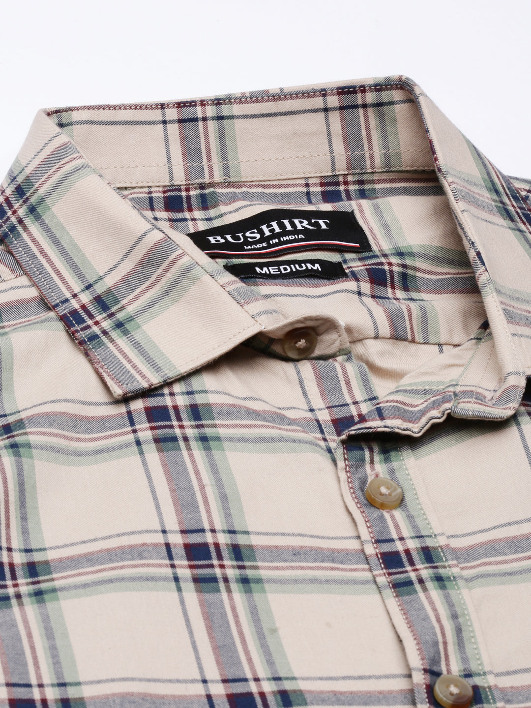 Heritage Beige Checks Shirt Checks Shirt Bushirt   