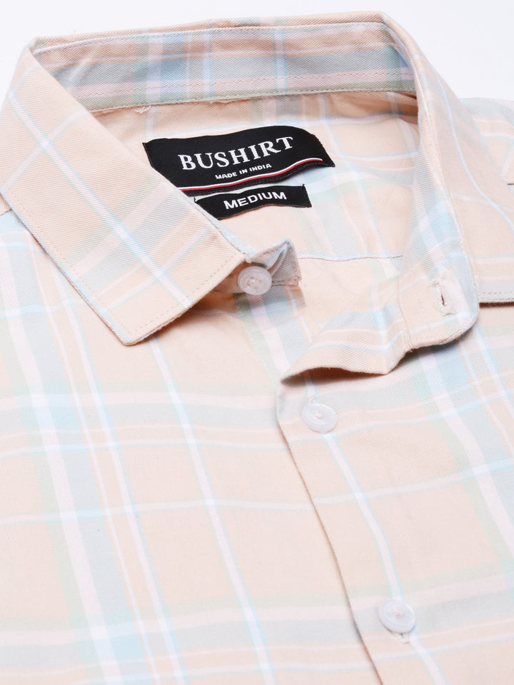 Heritage Peach Checks Shirt Checks Shirt Bushirt   