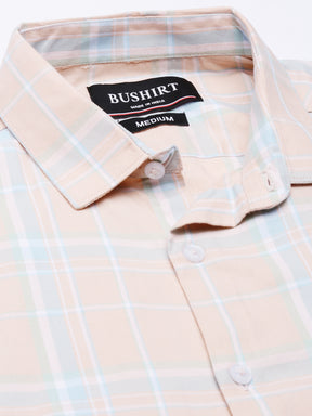 Heritage Peach Checks Shirt Checks Shirt Bushirt   