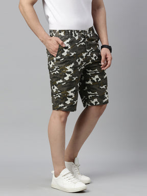 White Camouflage Shorts Men's Shorts Bushirt   