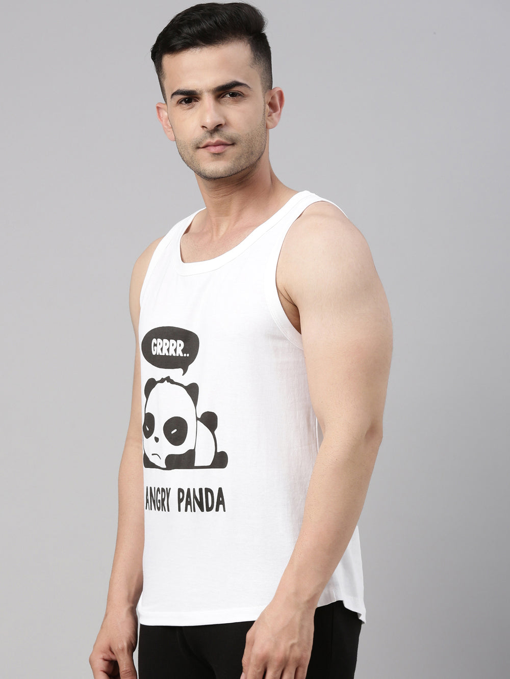 Angry Panda Sleeveless T Shirt Vest Bushirt   