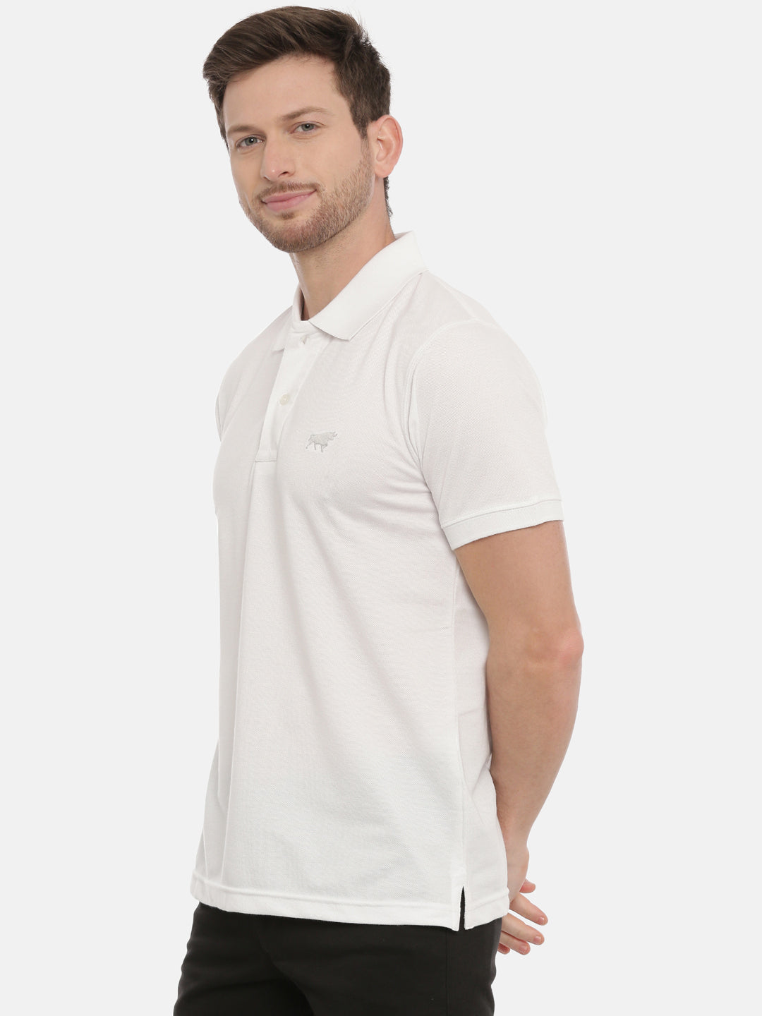 White Polo Neck T Shirt Polo Tees Bushirt   