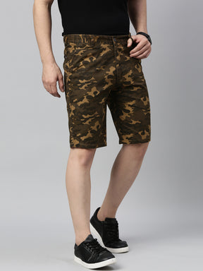 Brown Camouflage Shorts Men's Shorts Bushirt   