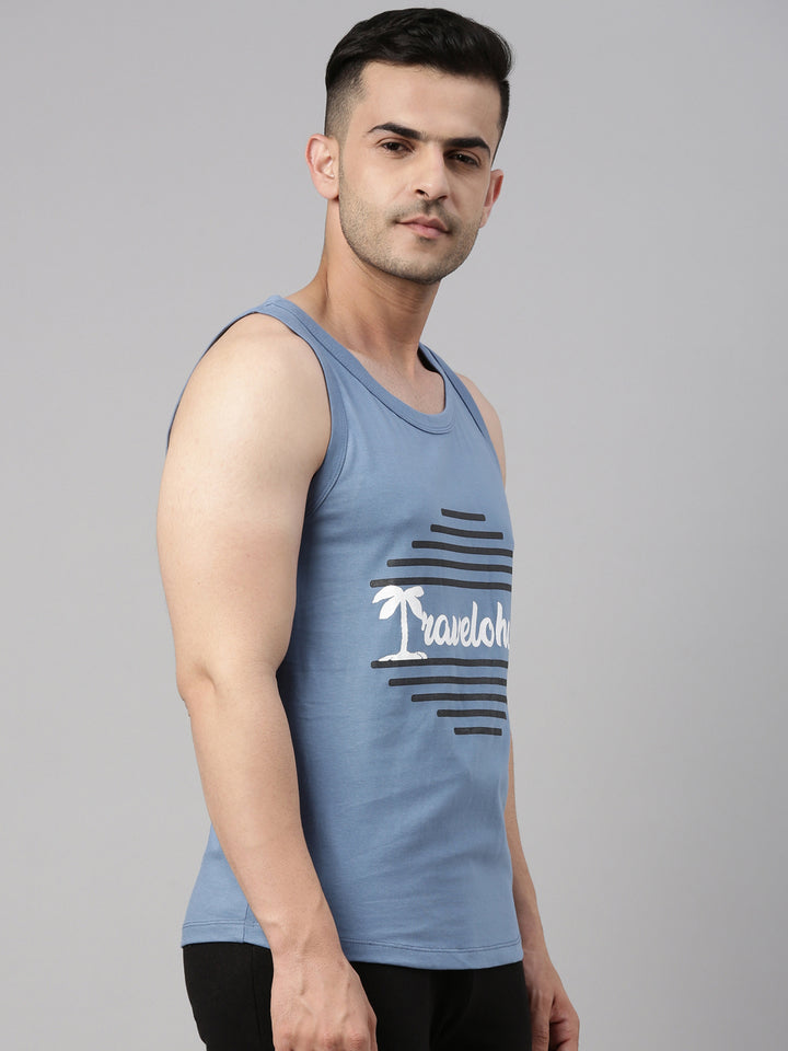 Travelholic Sleeveless T Shirt Vest Bushirt   