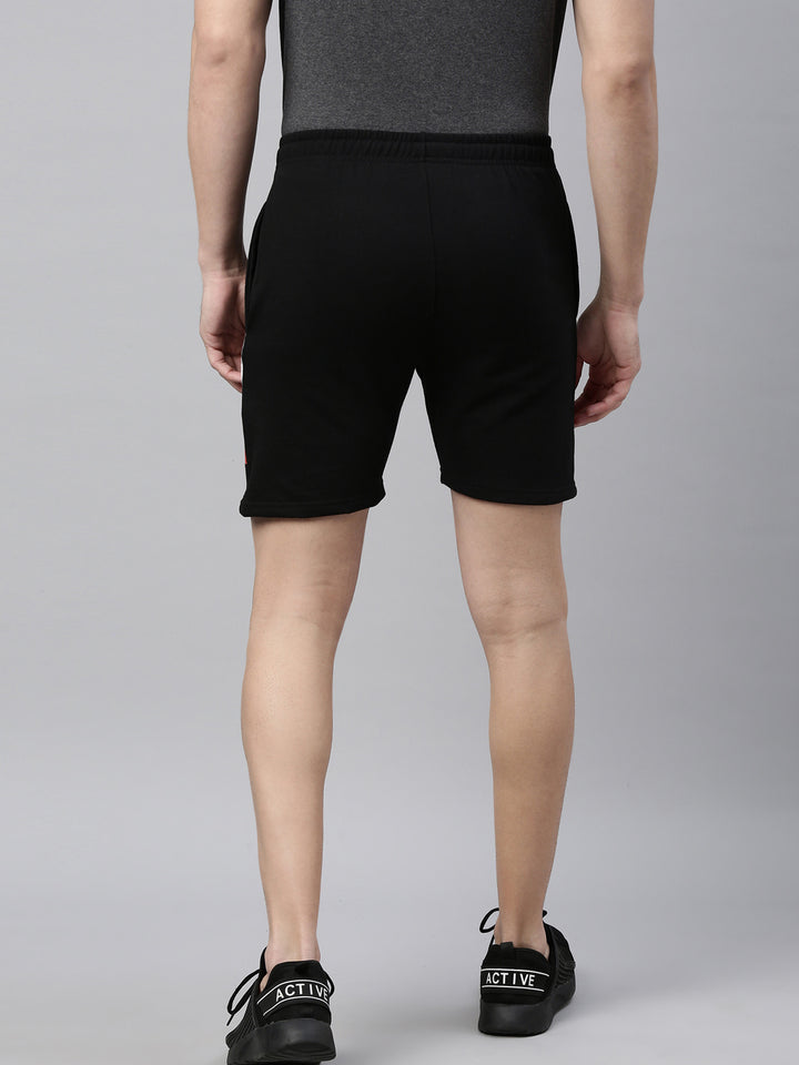 Black Side Block Print Shorts Men's Shorts Bushirt   