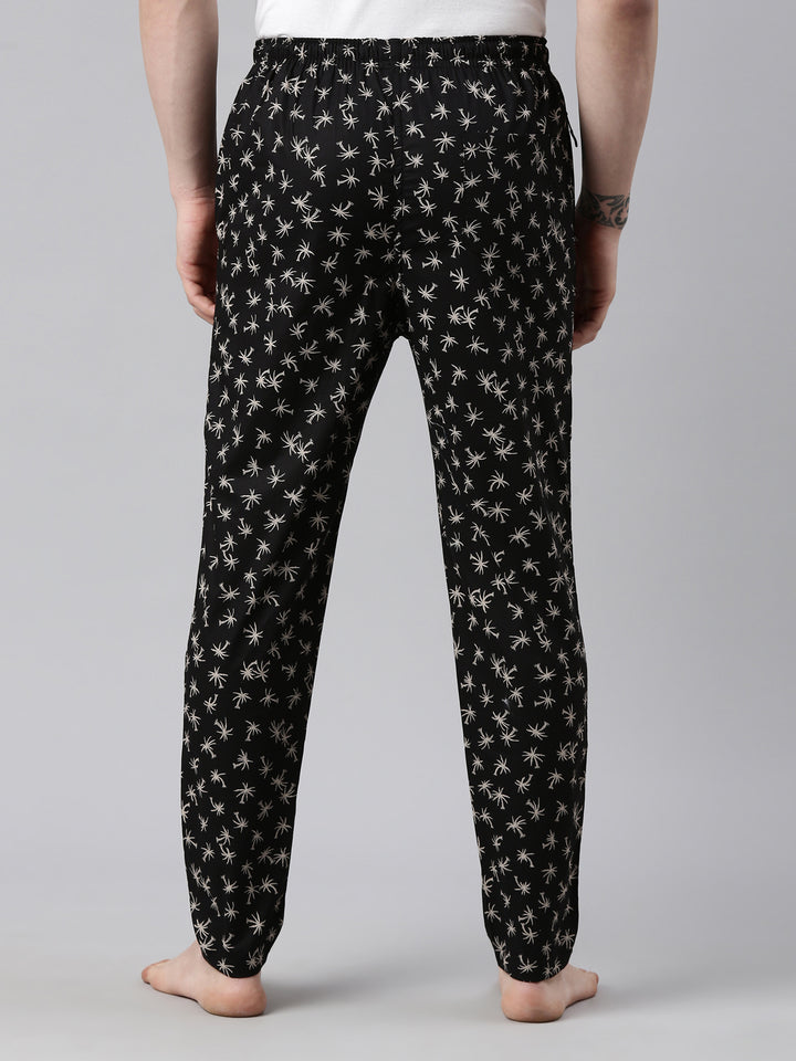 Palm Tree Black Pyjamas Pyjamas Bushirt   