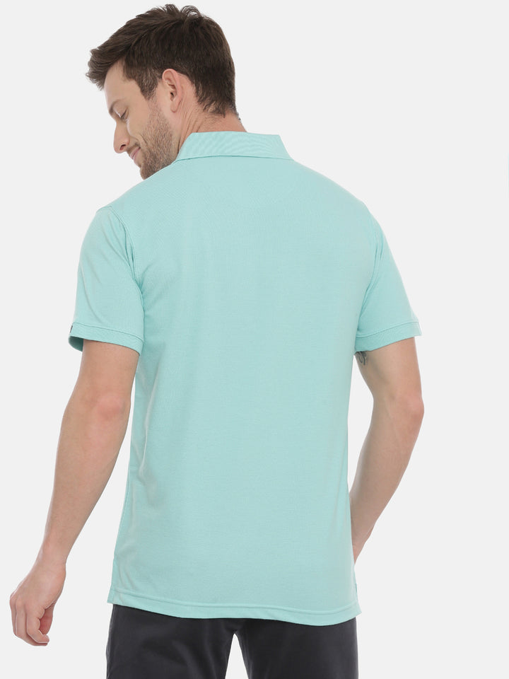 Aqua Polo Neck T-Shirt Polo Tees Bushirt   