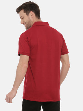 Red Wine Polo Neck T-Shirt Polo Tees Bushirt   