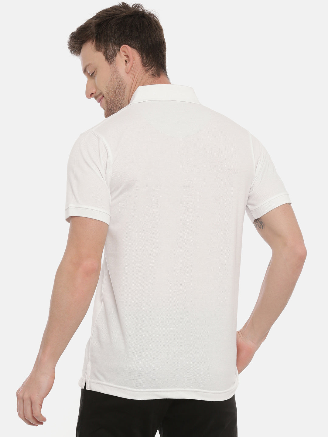 White Polo Neck T Shirt Polo Tees Bushirt   
