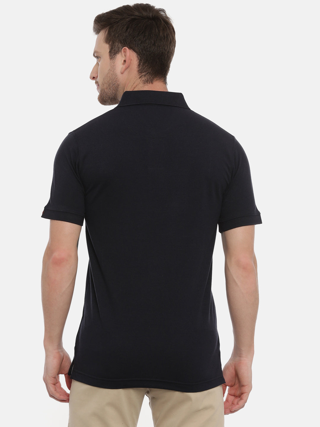 Navy Blue Polo Neck T-Shirt Polo Tees Bushirt   