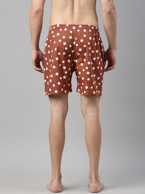 Polka Dots pecan Brown Boxers Boxers Bushirt   