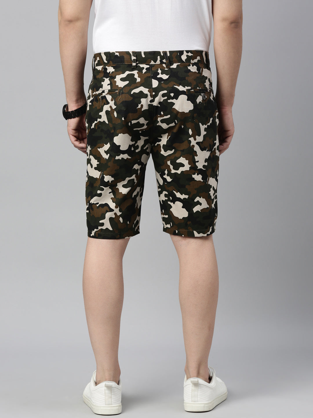Cream Camouflage Shorts Men's Shorts Bushirt   