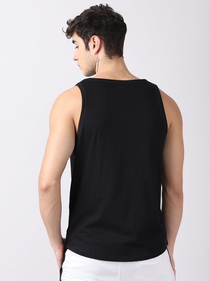 Black Anime Sleeveless T-Shirt Vest Bushirt   