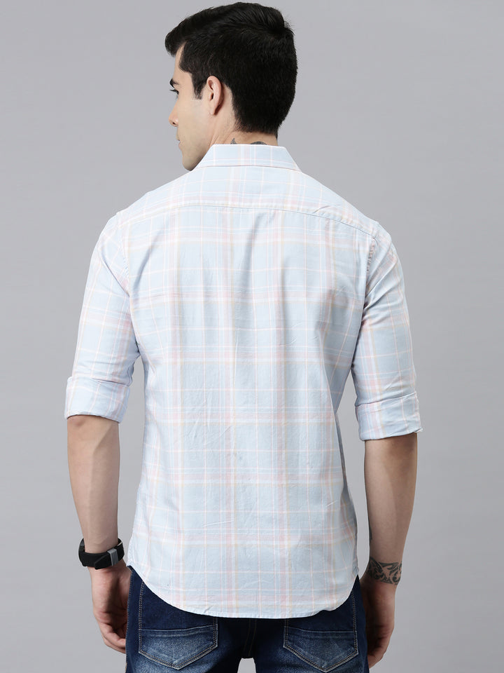 Heritage Light Blue Checks Shirt Checks Shirt Bushirt   