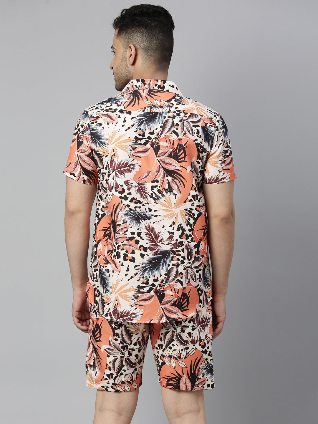 Tropical Leaves Cream Co-Ords Co-Ords Bushirt   