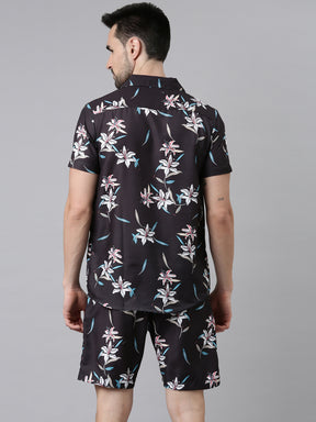 Hibiscus Black Co-Ords Co-Ords Bushirt   