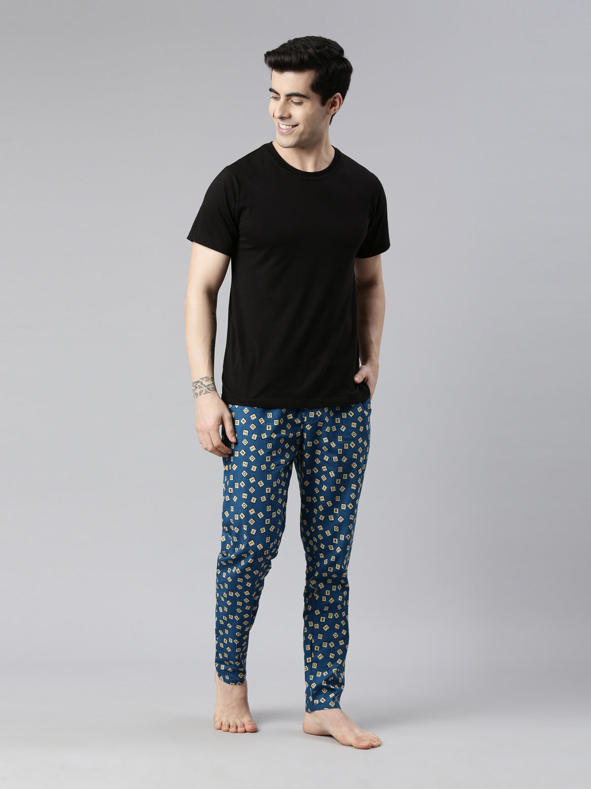 Alphabetic Teal Blue Pyjamas Pyjamas Bushirt   