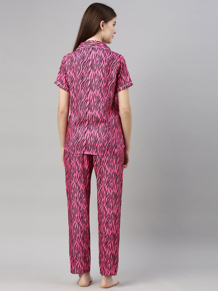 Crypsis Blush Pink Women's Night Suits Women's Night Suit Bushirt   