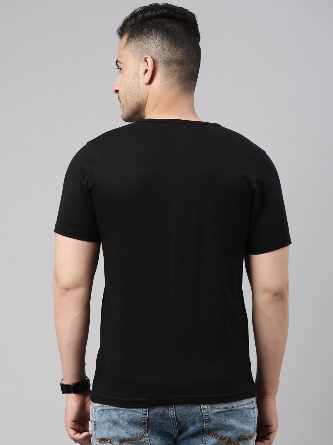 Black Half Sleeves Henley T Shirt Henley T Shirt Bushirt   