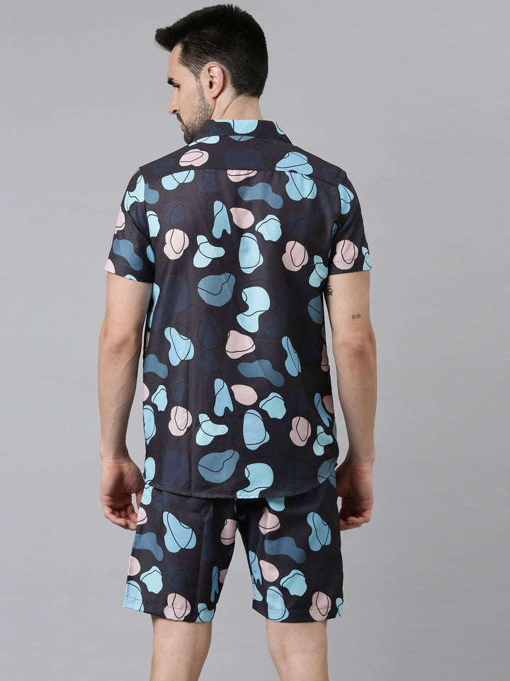 Sky Blue Printed Co-Ords Regular Size Co-Ords Bushirt   
