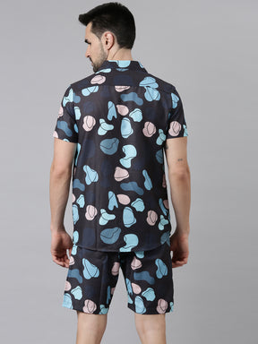 Sky Blue Printed Co-Ords Co-Ords Bushirt   