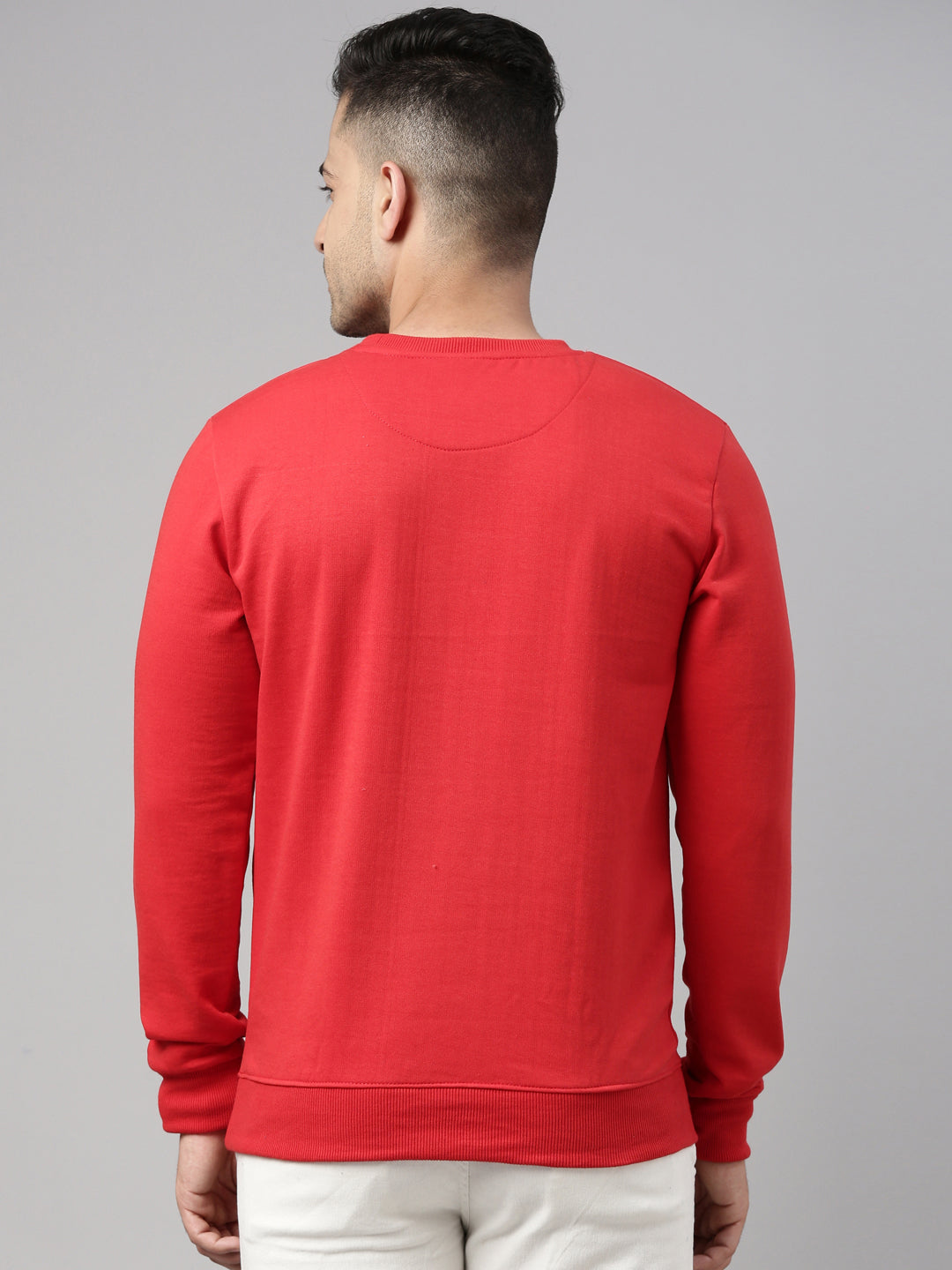 Red Solid Sweatshirt Sweatshirt Bushirt   