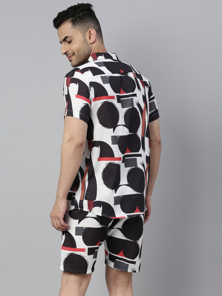 Abstract Black & White Co-Ords Co-Ords Bushirt   