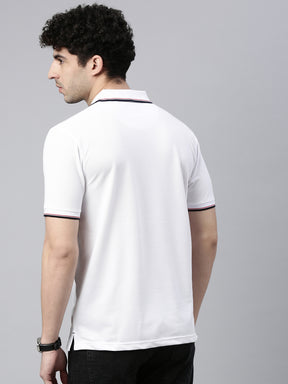 White Tipped Polo T-Shirt Polo Tees Bushirt   