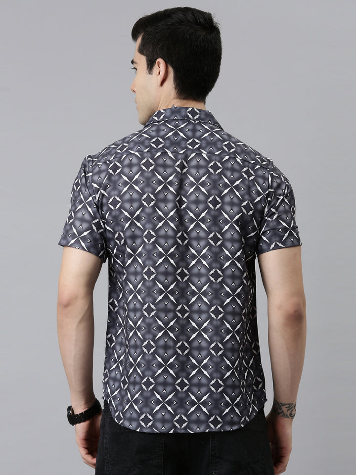 Tribe Grey Shirt Printed Shirt Bushirt   