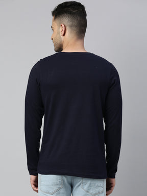 Bahar Se Silent Navy Blue Full Sleeves T Shirt Full Sleeves Bushirt   