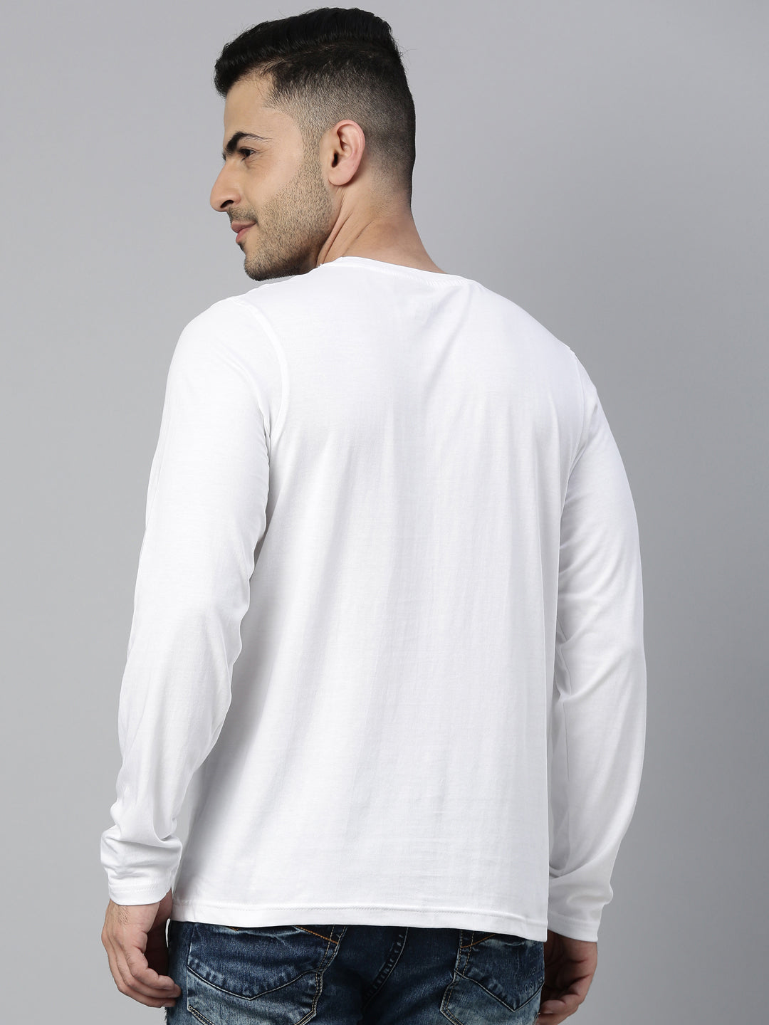 Get Out & Explore White Full Sleeves T Shirt Full Sleeves Bushirt   