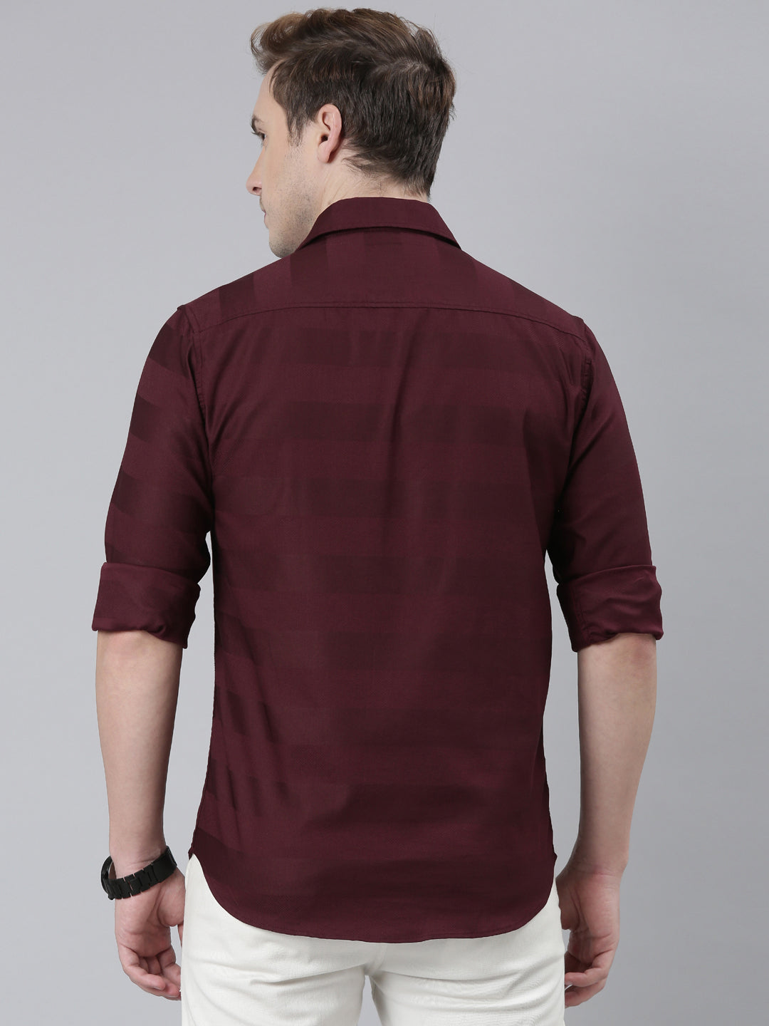 Maroon Solid Shirt Solid Shirt Bushirt   