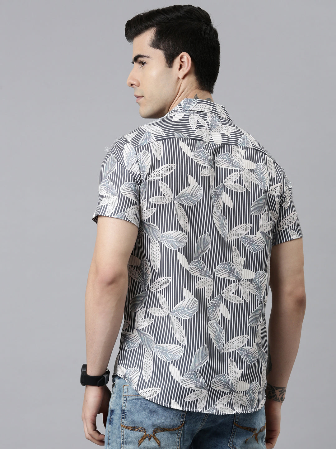 Ovate Leaf Shirt Printed Shirt Bushirt   