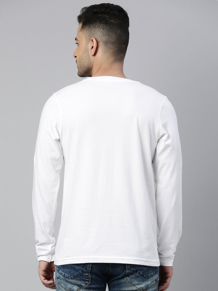 Ooh!! White Full Sleeves T Shirt Full Sleeves Bushirt   