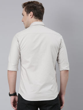 Harbor Grey Cargo Shirt Solid Shirt Bushirt   