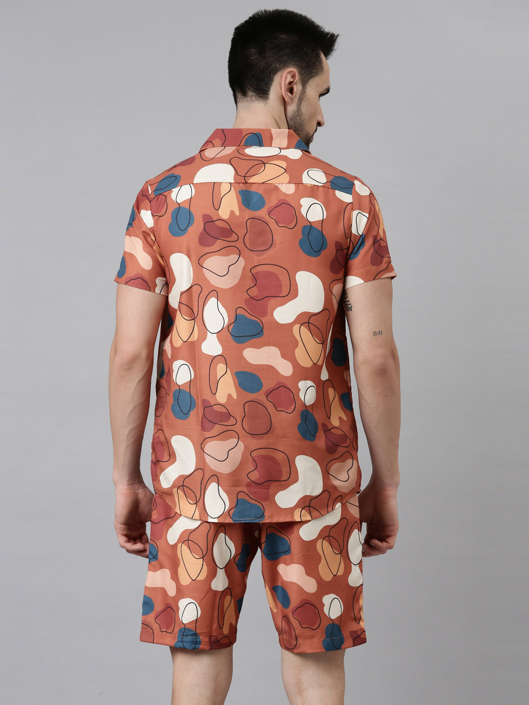 Caramel Printed Co-Ords Regular Size Co-Ords Bushirt   